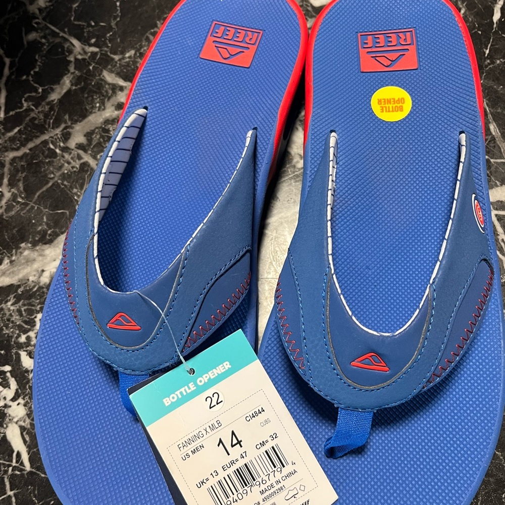 Reef Vibrant Blue and Red Sandals